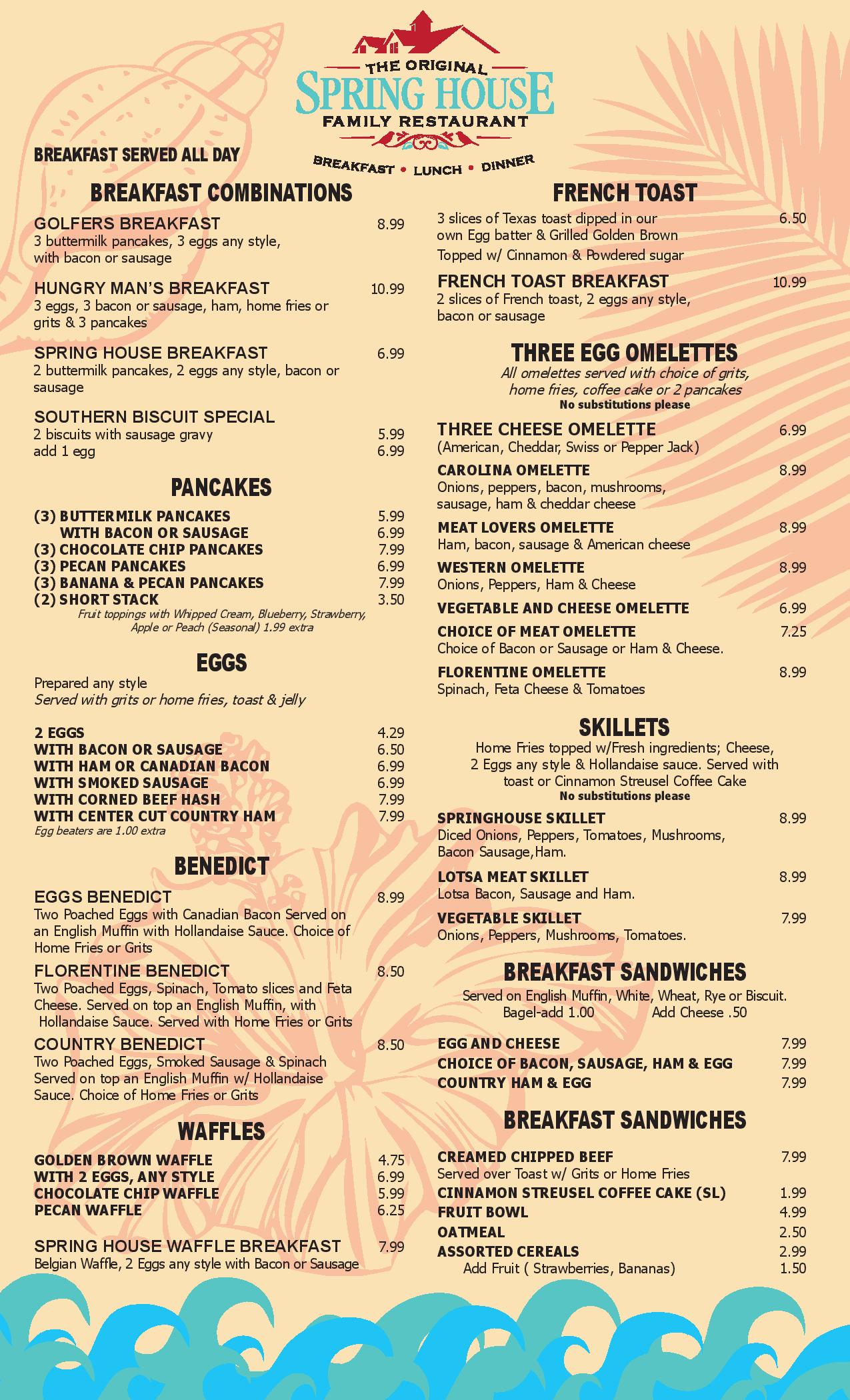 Spring House Family Restaurant 8.5×14 Menu ver2 11915page001
